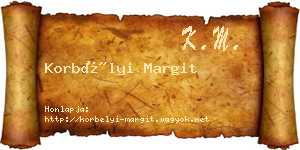 Korbélyi Margit névjegykártya